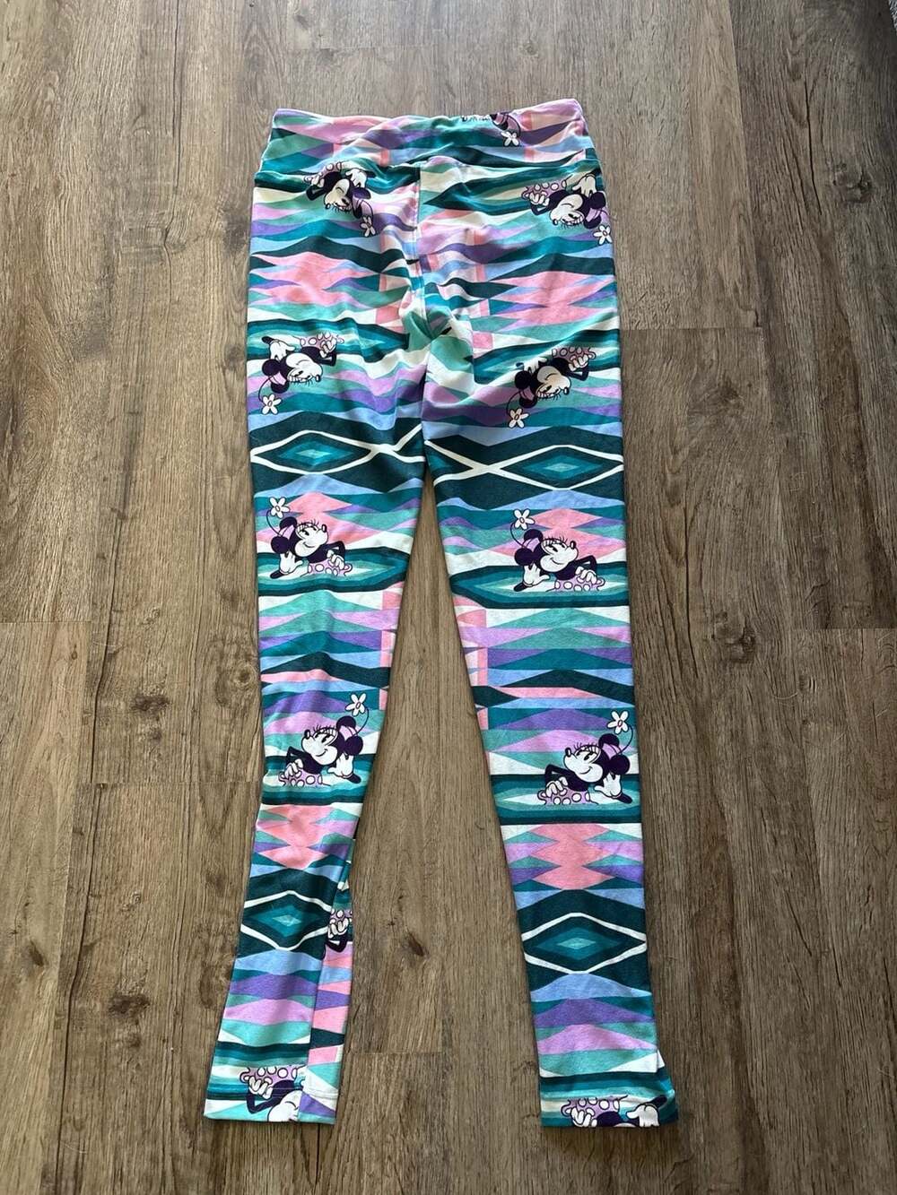 Youth LuLaRoe Disney Minnie Mouse Geometric Print Leggings One Size